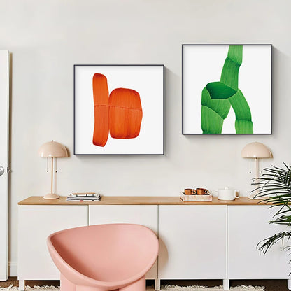Modern Color Splash Minimalist Abstract Wall Art Fine Art Canvas Prints - Square Format Artworks For Living Room Dining Room Modern Art For Contemporary Spaces
