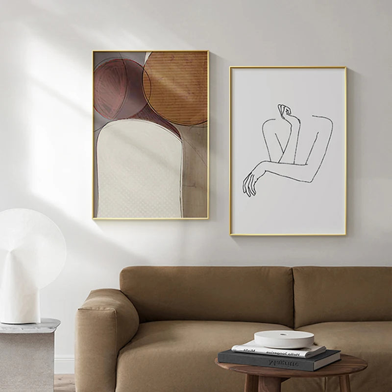 Modern Colors Geometric Abstract Wall Art Fine Art Canvas Prints - Colorful Artwork For Living Room Bedroom Dining Room Art For Contemporary Interiors