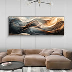 Modern Flowing Abstract Wide Format Wall Art Fine Art Canvas Prints - Living Room Art For Above The Sofa Wide Abstract Art For Above The Bed Art For Modern Living