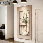 Decorative wall art with plants in a modern interior setting