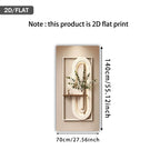 Wall art with dimensions labeled on a white background