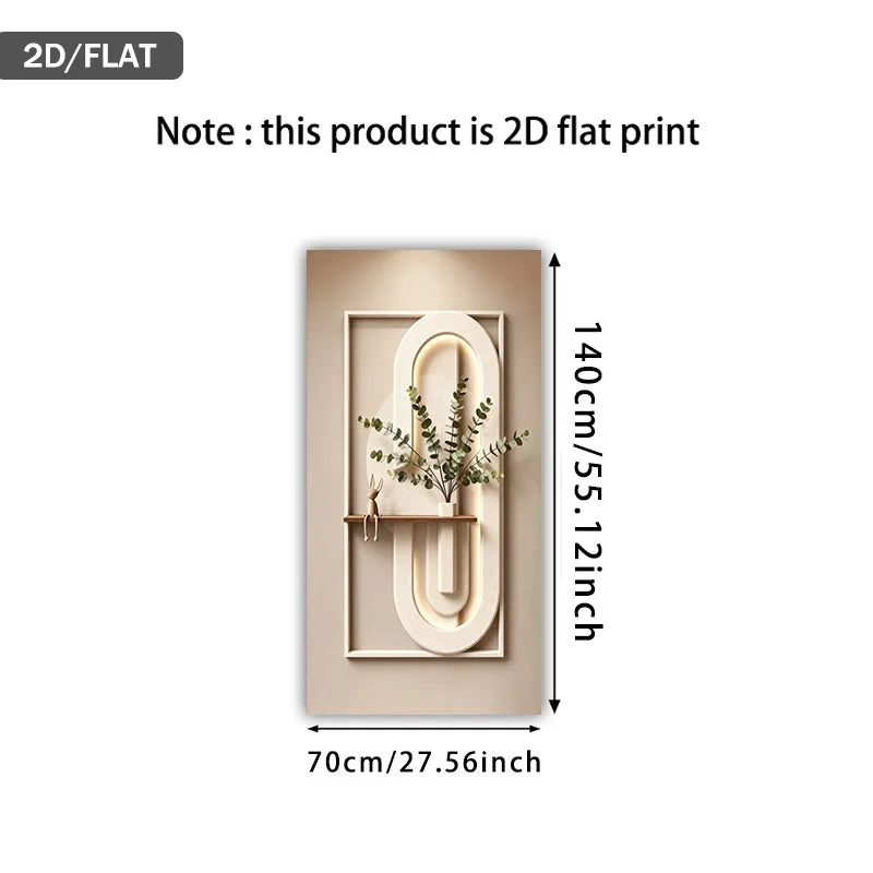 Wall art with dimensions labeled on a white background