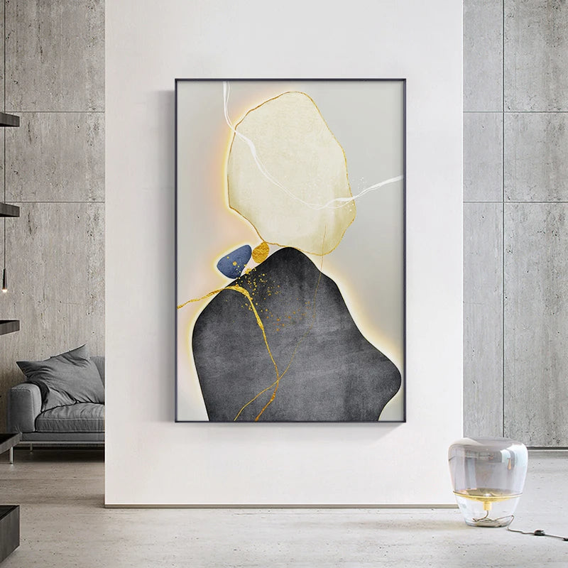 Modern Geomorphic Abstract Nordic Wall Art Fine Art Canvas Prints - Modern Art For Living Room Dining Room Art For Contemporary Home Office Interiors
