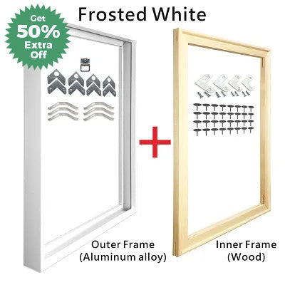 Modern Luxury Square Format Metal Picture Frame Kits 40x40, 50x50, 60x60cm etc Aluminium Frames Brushed Gold Silver Black Metal With Inner Wooden Frame