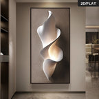 Abstract wall sculpture in a modern interior setting