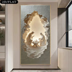 Nativity Scene Unframed Canvas Print Wall Art – Holy Cave Design with Warm Glow for Modern Living Room & Contemporary Foyer Hallway Decor
