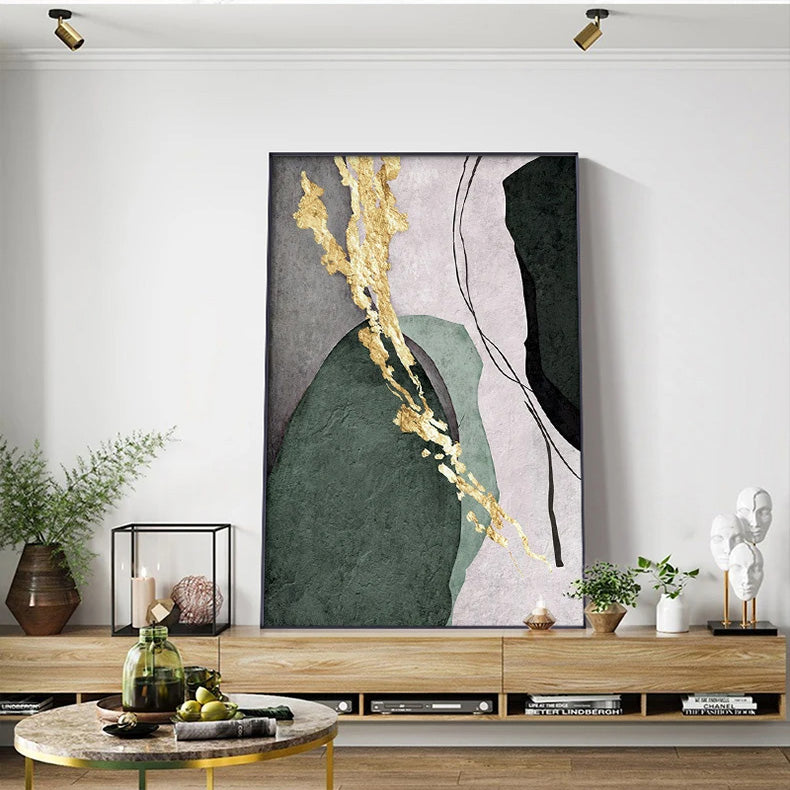 Natural Colors Nordic Abstract Wall Art Fine Art Canvas Prints - Pictures For Modern Apartment Living Room Dining Room Foyer Art For Scandinavian Inspired Interiors