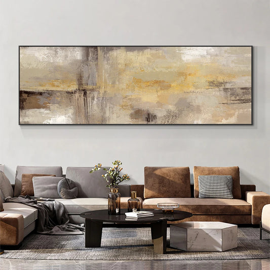 Neutral Color Scheme Contemporary Abstract Wall Art Fine Art Canvas Prints - Wide Format Living Room Pictures For Above The Sofa Art For Above The Bed