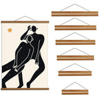 POSH Artisanal Magnetic Scroll Frame For Canvas Prints in Teak, Pine, Black Walnut – Adjustable Canvas & Poster Hanger