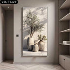 Decorative wall art of potted plants in a modern interior setting