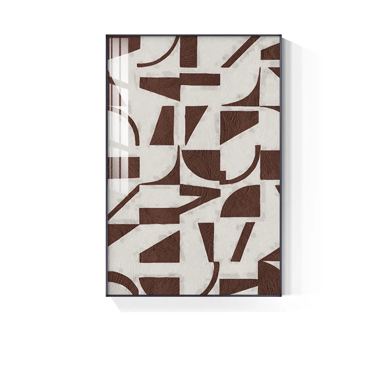 Modern Neutral Tones Abstract Geometric Wall Art Fine Art Canvas Prints - Pictures For Living Room Dining Room Art For Contemporary Home and Office Interiors