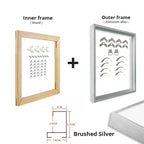DIY Luxury Picture Frame Kit 60x90cm 50x70cm 40x50cm etc Titanium Gold Teak Walnut Brushed Silver Aluminium Black - DIY Picture Framing Kit For Canvas Prints + Wooden Inner Frame