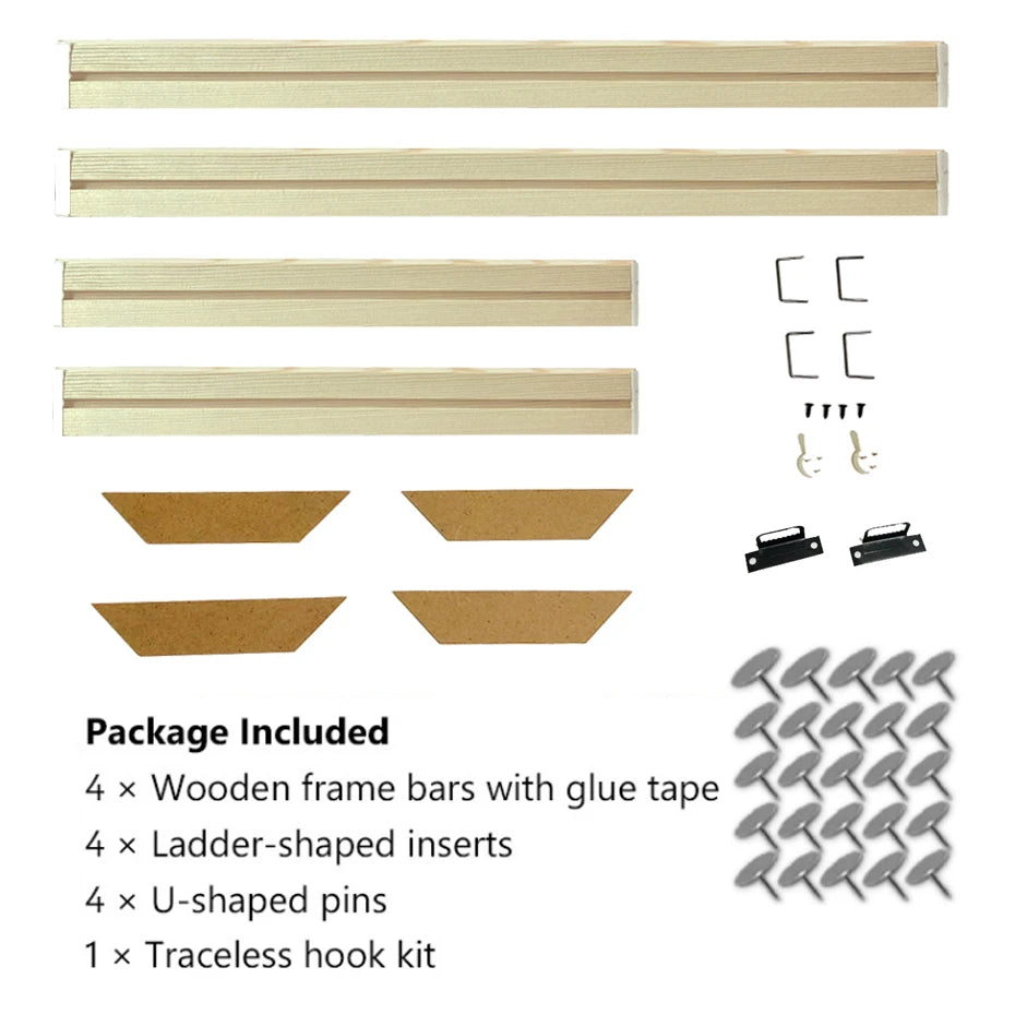 Wooden Frames 40x50 60x90 50x70cm For Framing Canvas Prints DIY Framing Kits Canvas Stretcher Bars Natural Wood Easy To Assemble - Fixtures and Fittings Included