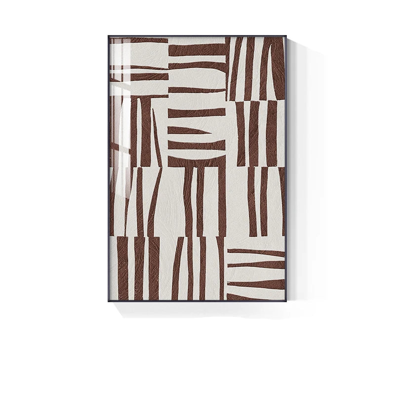 Modern Neutral Tones Abstract Geometric Wall Art Fine Art Canvas Prints - Pictures For Living Room Dining Room Art For Contemporary Home and Office Interiors