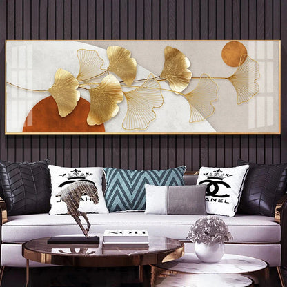 Modern Abstract Auspicious Feather Wall Art Fine Art Canvas Prints - Wide Format Pictures For Above The Bed Modern Art For Above The Sofa