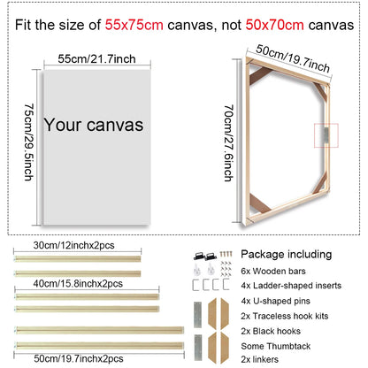 Real Wood Frames 30x40 50x70 80x120cm For Framing Canvas Prints DIY Framing Kits Canvas Stretcher Bars Natural Wood Easy To Assemble - Fixtures and Fittings Included