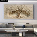 1pc Large Frameless Tree of Life Wall Art Canvas Print Poster, for Living Room, Bedroom, Large House Decor, 2D Flat Decor