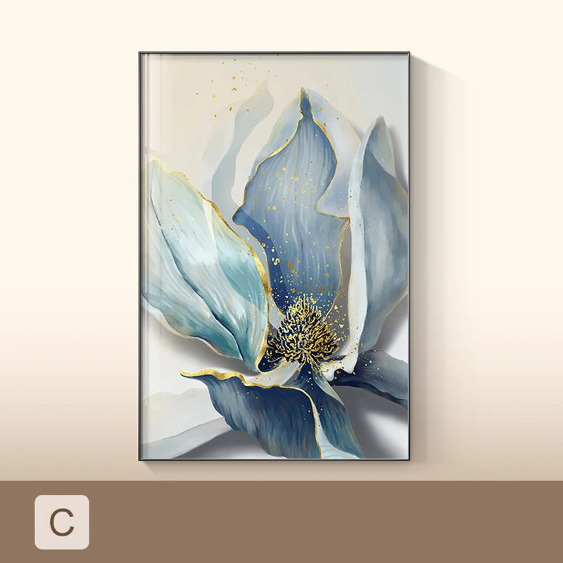 Big Floral Abstract Wall Art Fine Art Canvas Prints - Modern Botanical Artwork For Foyer Living Room Office Art For Contemporary Interiors