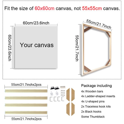 Wooden Frames 40x50 60x90 50x70cm For Framing Canvas Prints DIY Framing Kits Canvas Stretcher Bars Natural Wood Easy To Assemble - Fixtures and Fittings Included