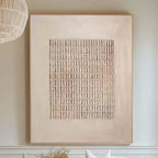 Neutral Grid Abstract Wall Art – Minimalist Beige & Cream Geometric Pattern Design – Art for Calm Living Room & Contemporary Home Decor