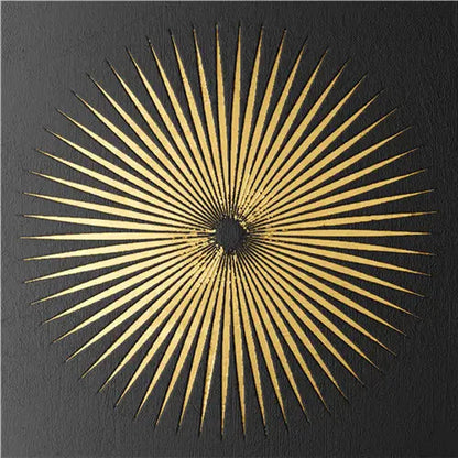 Modern Abstract Golden Spherical Square Format Wall Art Fine Art Canvas Prints - Modern Artworks For Living Room Dining Room Art For Contemporary Home Decor