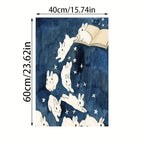 White Rabbit Starry Night Sky Wall Art – Dreamy Illustration with Stars & Open Book – Enchanting Unframed Canvas Print for Nursery, Kids’ Room Decor