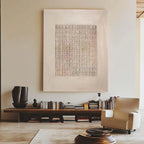 Neutral Grid Abstract Wall Art – Minimalist Beige & Cream Geometric Pattern Design – Art for Calm Living Room & Contemporary Home Decor
