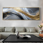 Modern Abstract Flowing Streamline Concept Wall Art Fine Art Canvas Print - Wide Format Living Room Picture For Above The Sofa Wide Art For Above The Bed