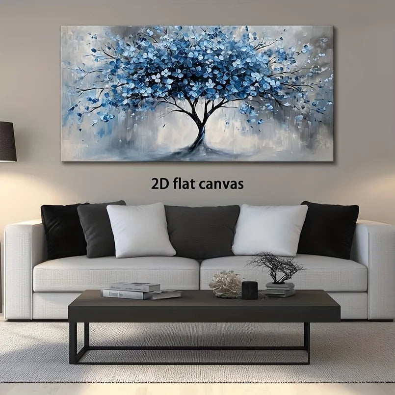 Blue Tree of Life Modern Abstract Painting Frameless Picture Living Room Bedroom Office Home Deco High Quality Print on Canvas