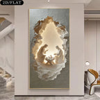Nativity Scene Unframed Canvas Print Wall Art – Holy Cave Design with Warm Glow for Modern Living Room & Contemporary Foyer Hallway Decor