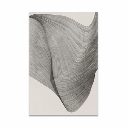 Minimalist Grey Flowing Lines Abstract Wall Art Fine Art Canvas Prints - Modern Artwork For Living Room Bedrom Dining Room Art For Modern Apartment Decor