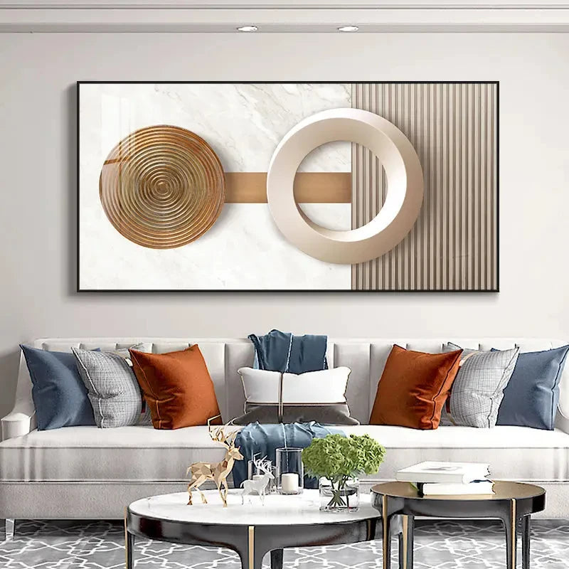 Modern Aesthetics Abstract Celestial Geometry Concept Wall Art Fine Art Canvas Prints - Pictures For Living Room Dining Room Bedroom Art For Modern Living