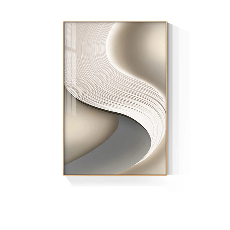 Minimalist Flowing Lines Geometric Abstract Wall Art Fine Art Canvas Prints - Modern Aesthetics Art For Living Room Foyer Dining Room Office Reception Art For Contemporary Interiors