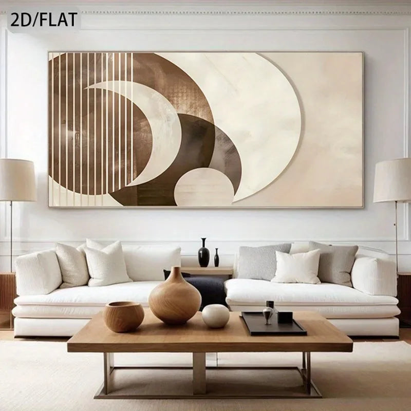 Large-Sized Canvas Unframed Wall Decor Nordic Art Poster Geometry Classic Abstract Brown Wall Living Room Bedroom Office Decor