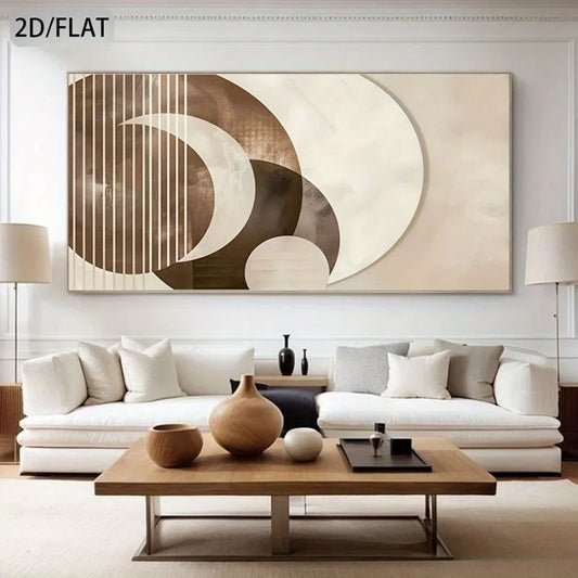 Large-Sized Canvas Unframed Wall Decor Nordic Art Poster Geometry Classic Abstract Brown Wall Living Room Bedroom Office Decor