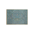 Islamic Geometric Tile Canvas Print Wall Art – Blue, Green & Orange Traditional Pattern Design for Dining Room, Middle Eastern Home Décor