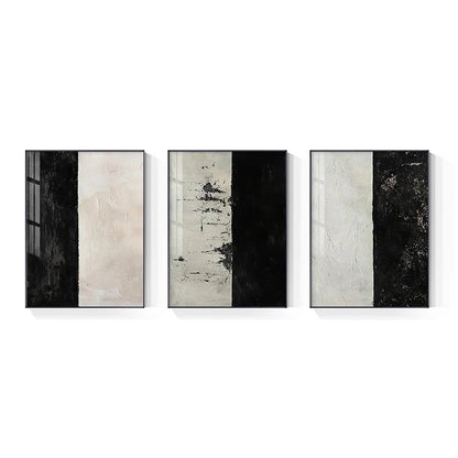 Urban Black White Minimalist Wall Art Fine Art Canvas Prints - Abstract Pictures For Modern Loft Apartment Living Room Dining Room Art For Contemporary Office Interiors