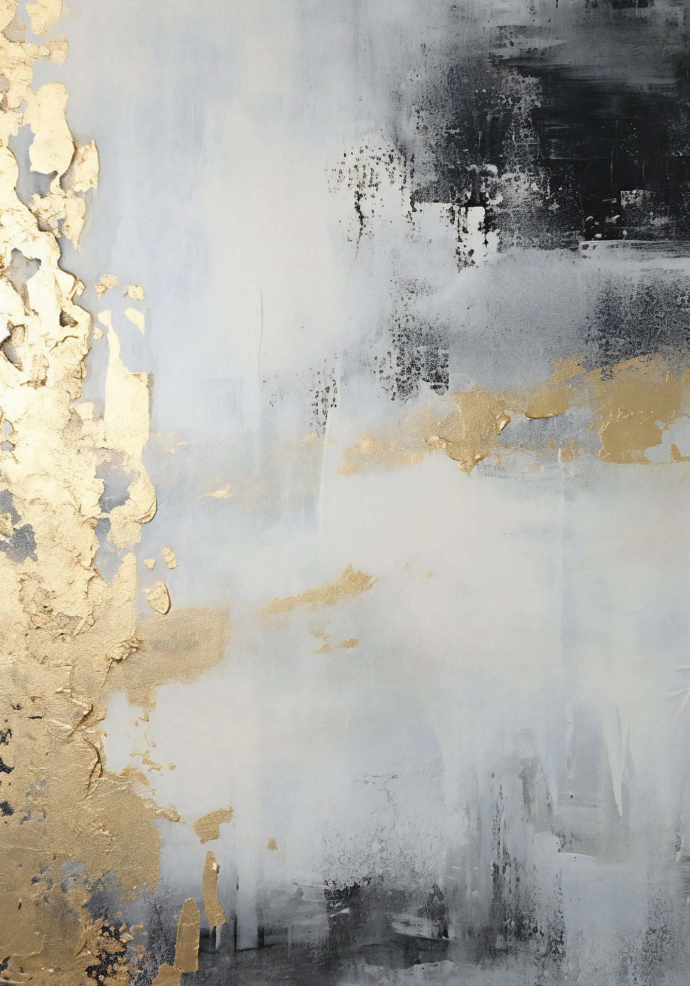 Urban Abstract Black Grey Golden Wall Art Fine Art Canvas Prints - Art For Modern Apartment Living Room Dining Room Art For Contemporary Home Office Interiors