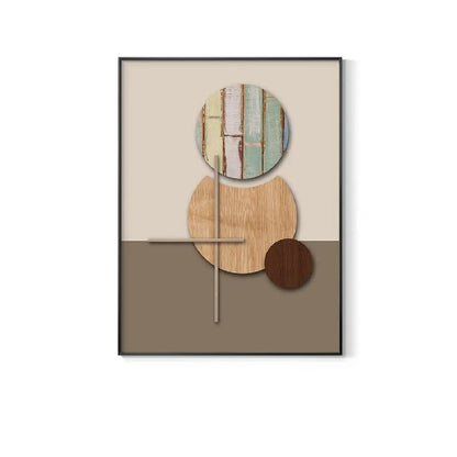 Neutral Tones Modern Aesthetics Abstract Sun Moon Wall Art Fine Art Canvas Prints - Neutral Tones Pictures For Entrance Hall Foyer Living Room Dining Room Art Decor