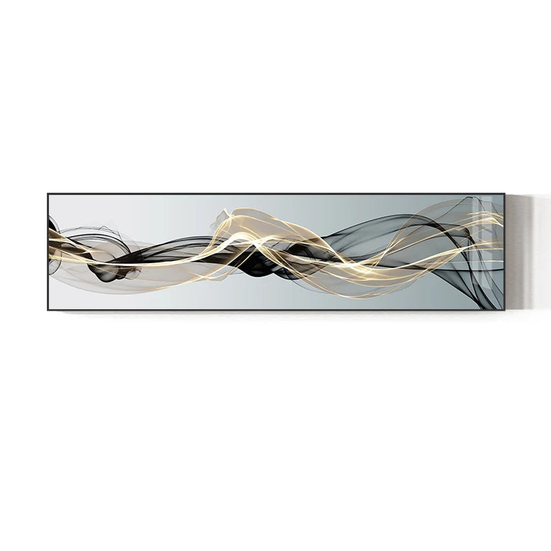 Minimalist Nordic Abstract Flowing Lines Wall Art Fine Art Canvas Prints – Wide Format Wall Decor for Bedroom & Living Room Above Bed or Sofa