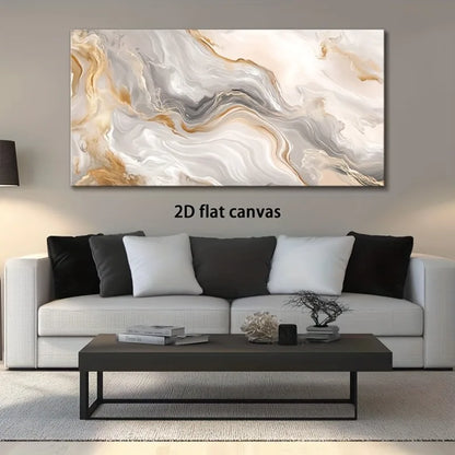 Canvas Wall Art 2D Flat Marble Waves Abstract Painting Frameless Living Room Bedroom Office Home Decor High Quality Print Canvas