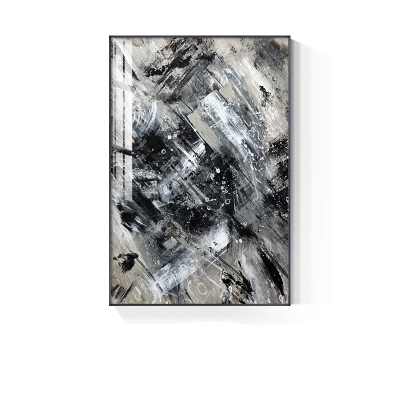 Modern Urban Abstract Black White Wall Art Fine Art Canvas Prints - Artworks For Modern Apartment Living Room Dining Room Art For Contemporary Home or Office