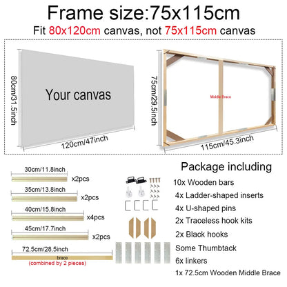 Real Wood Frames 30x40 50x70 80x120cm For Framing Canvas Prints DIY Framing Kits Canvas Stretcher Bars Natural Wood Easy To Assemble - Fixtures and Fittings Included