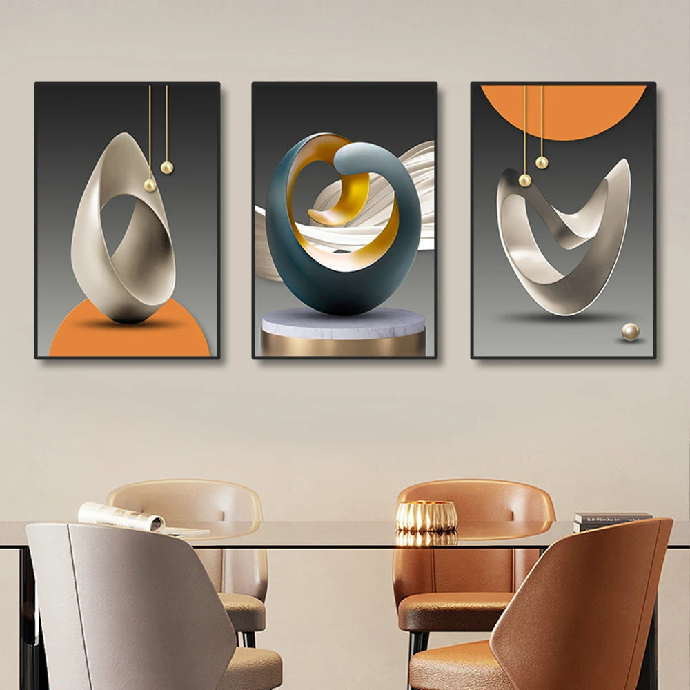 Set of 3Pcs Modern Aesthetics Surreal Still Life Abstract Wall Art Fine Art Canvas Prints - Wall Decor For Living Room Dining Room Home Office Art For Modern Living