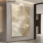 Minimalist Tree Ring Wall Art – Textured Beige Circular Wood Grain Design – Neutral Canvas Print for Modern Hallway, Foyer Art Decor