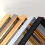 Modern Luxury Square Format Metal Picture Frame Kits 40x40, 50x50, 60x60cm etc Aluminium Frames Brushed Gold Silver Black Metal With Inner Wooden Frame