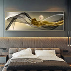 Light Luxury Flowing Ribbon Concept Abstract Wall Art Fine Art Canvas Prints - Wide Format Pictures For Bedroom Above The Bed Modern Art For Above The Sofa