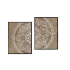Boho White Mandala Canvas Print Set – Neutral Beige Unframed Wall Art for Modern Living Room, Bedroom & Scandinavian Minimalist Home Décor