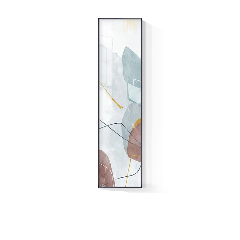 Subtle Shades Of Pastel Pink Terracotta Abstract Wall Art Fine Art Canvas Prints - Tall Vertical Format Pictures For Foyer Reception Room Entranceway Art for Modern interiors