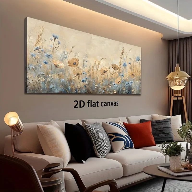 Canvas Wall Art Wildflower Meadow Modern Abstract Painting Frameless Picture Living Room Bedroom Office Home Decora High Quality